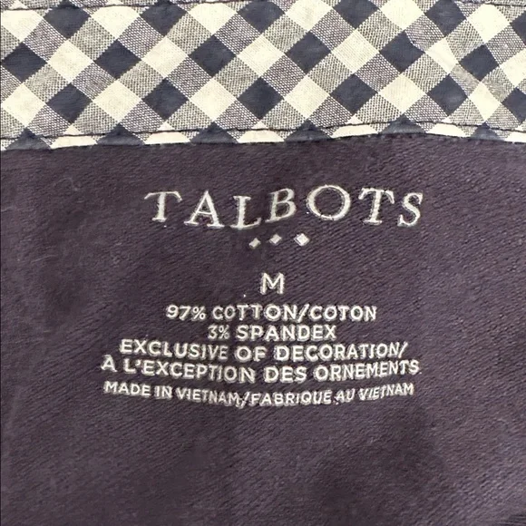 Talbots size medium Navy Sleeveless Layered Polo with Gingham Trim. Like new - Picture 3 of 3